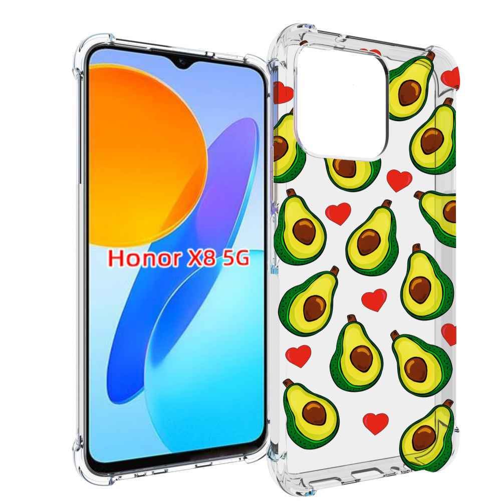 

Чехол MyPads миленькие-авокадо для Honor X8 5G, Прозрачный, Tocco