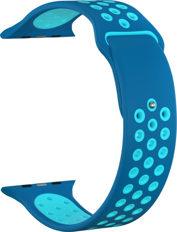 

Ремешок силиконовый GSMIN Sport Edition для Apple Watch Series 5 38/40 (Сине-голубой)