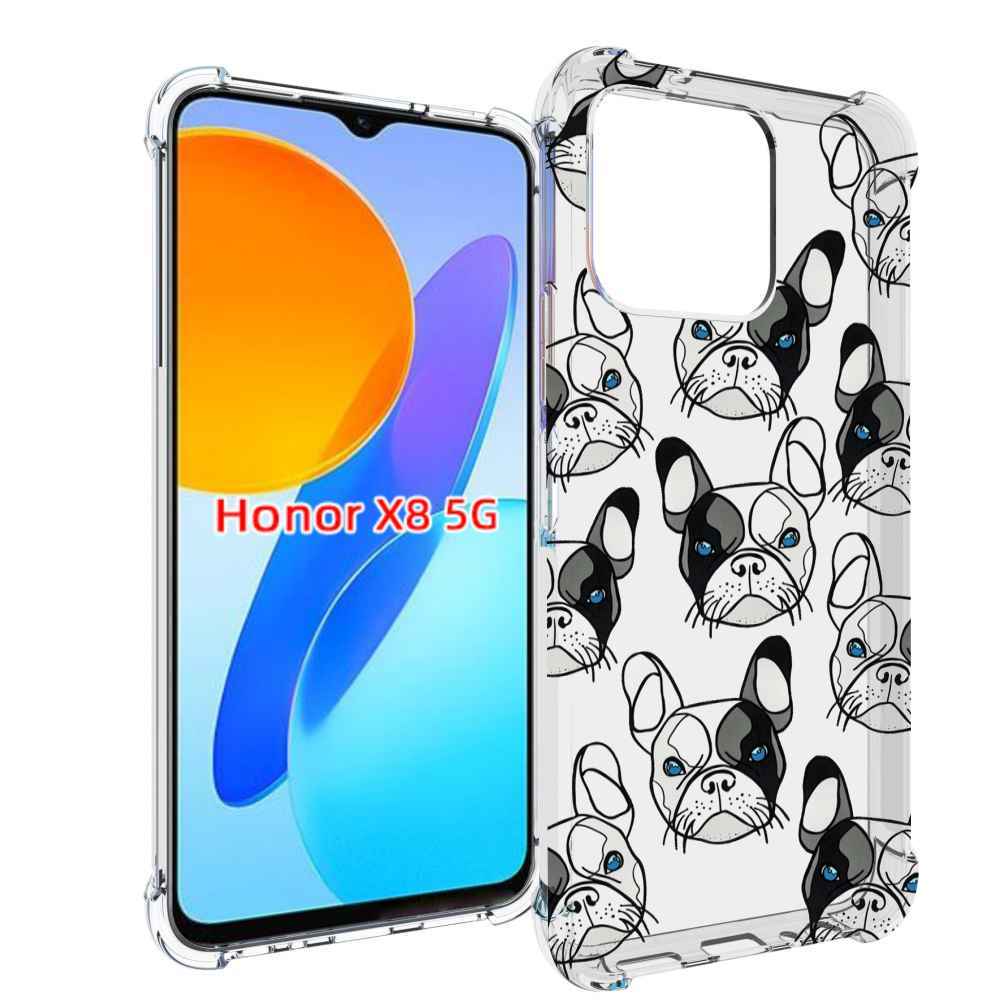 

Чехол MyPads мини-собачки-черно-белый для Honor X8 5G, Прозрачный, Tocco