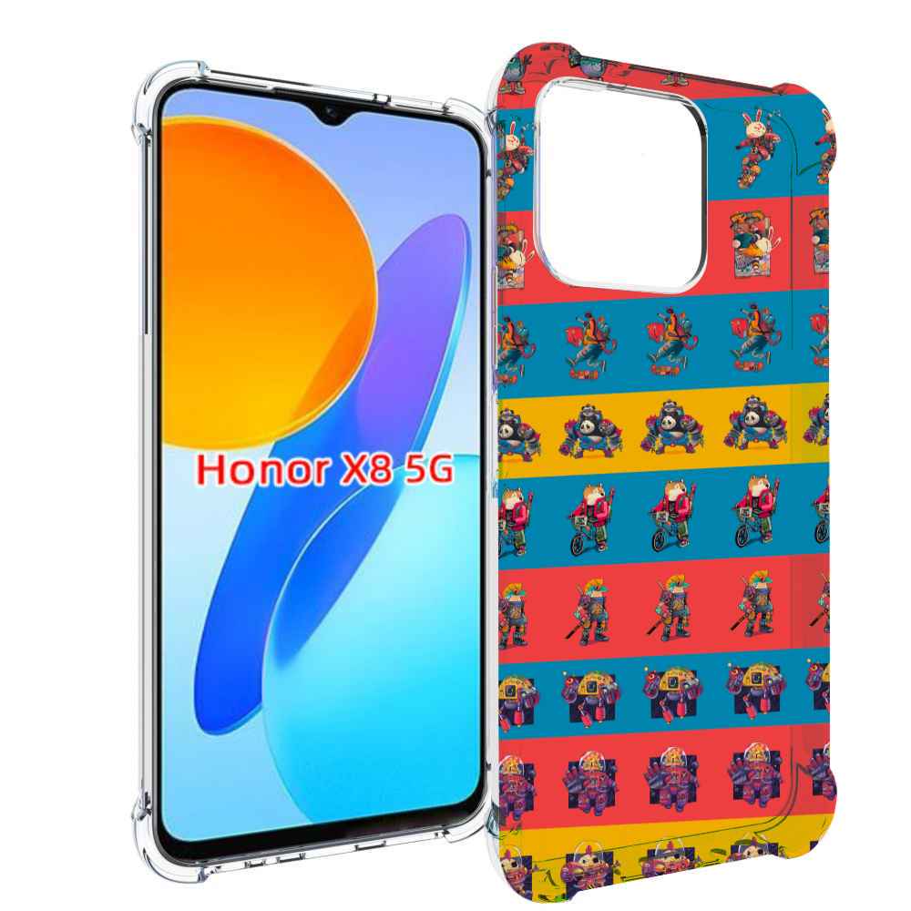 

Чехол MyPads много стикеров для Honor X8 5G, Прозрачный, Tocco