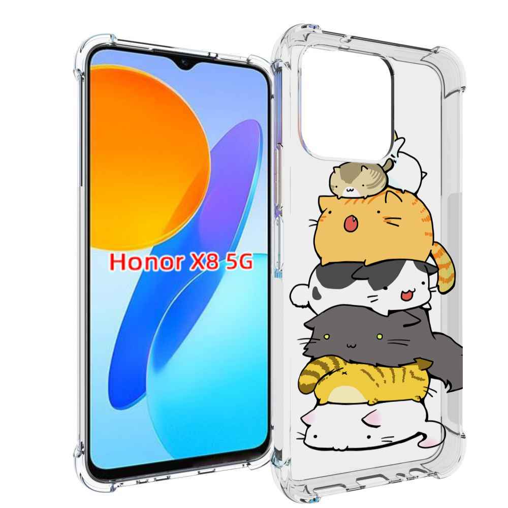 

Чехол MyPads много-маленьких-котиков для Honor X8 5G, Прозрачный, Tocco