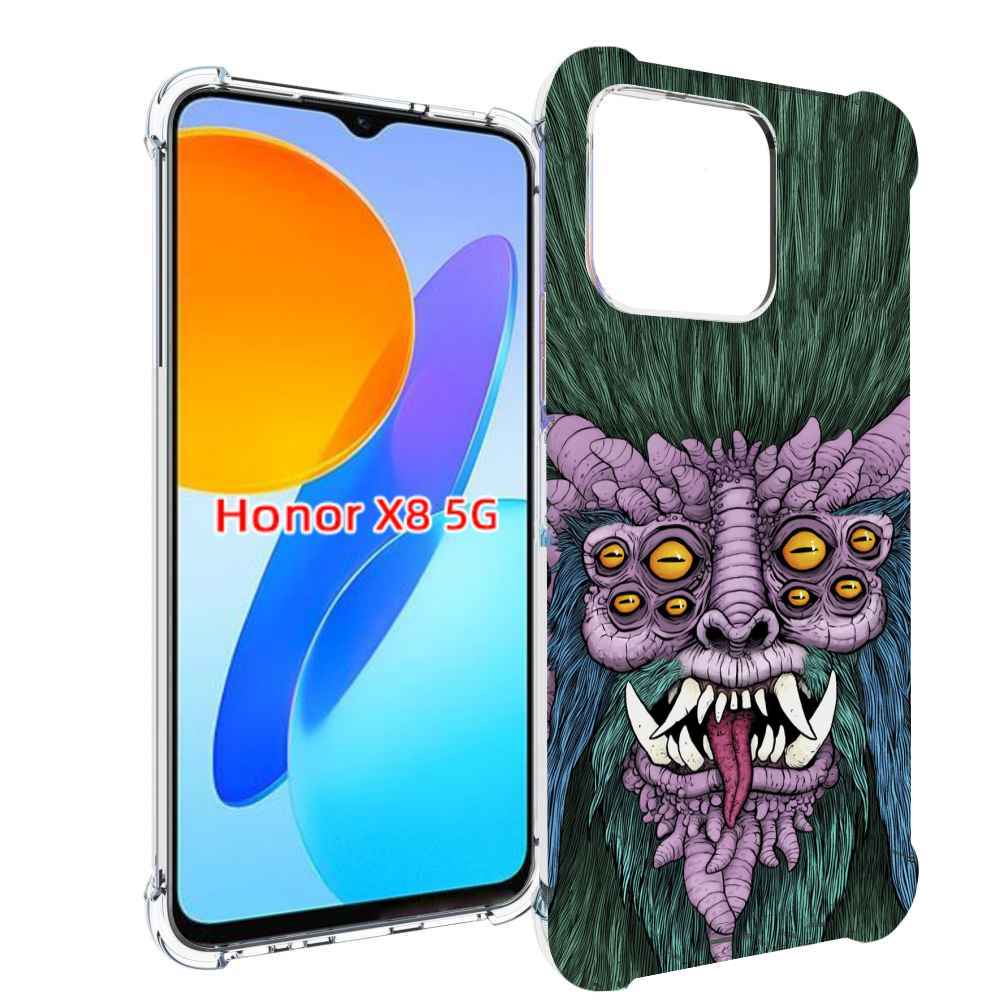 

Чехол MyPads многоглазый черт для Honor X8 5G, Прозрачный, Tocco