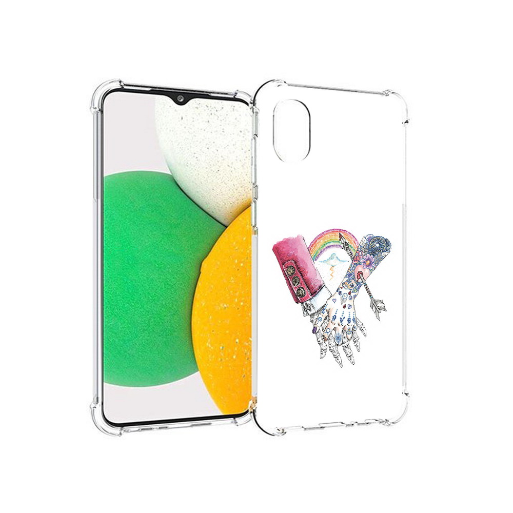 

Чехол MyPads Tocco для Samsung Galaxy A03 Core абстракция руки в татуировках, Прозрачный, Tocco