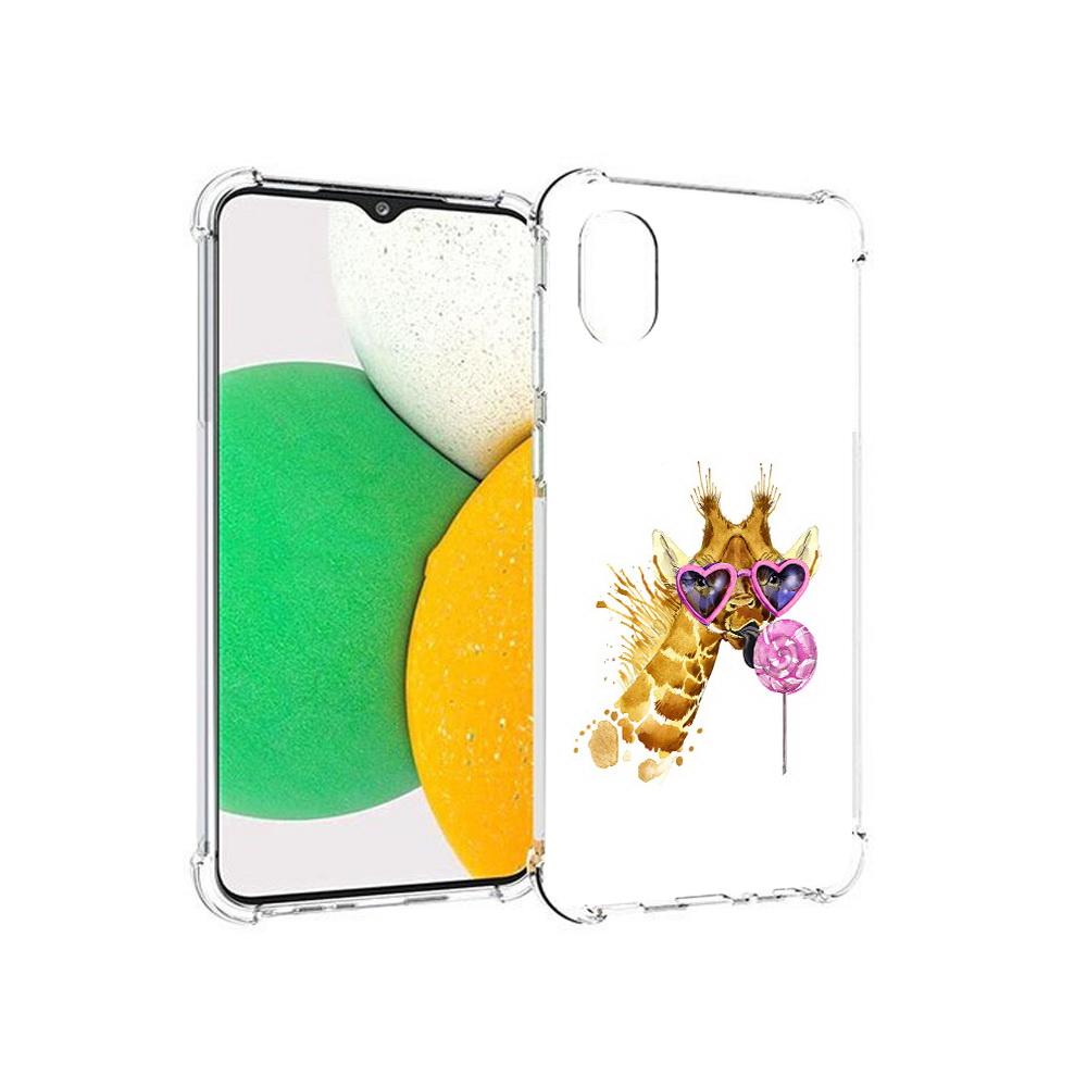 

Чехол MyPads Tocco для Samsung Galaxy A03 Core акварельный жираф (PT224480.538.217), Прозрачный, Tocco