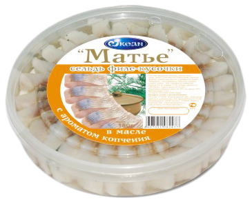 

Сельдь Океан матье филе-кусочки с ароматом копчения 400 г