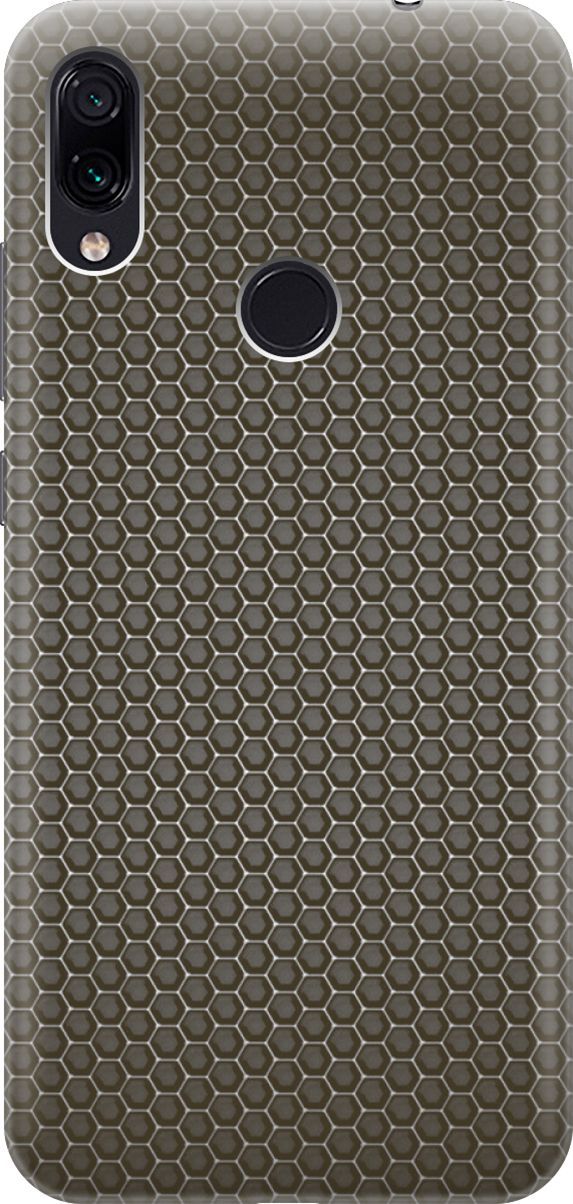 

Чехол на Xiaomi Redmi Note 7 "Карбоновая сеть", Белый;серый, 3571