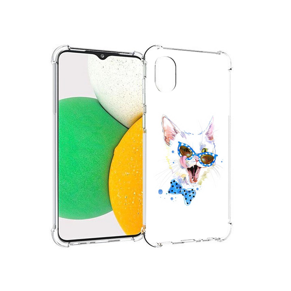 

Чехол MyPads Tocco для Samsung Galaxy A03 Core белый кот (PT224480.538.229), Прозрачный, Tocco
