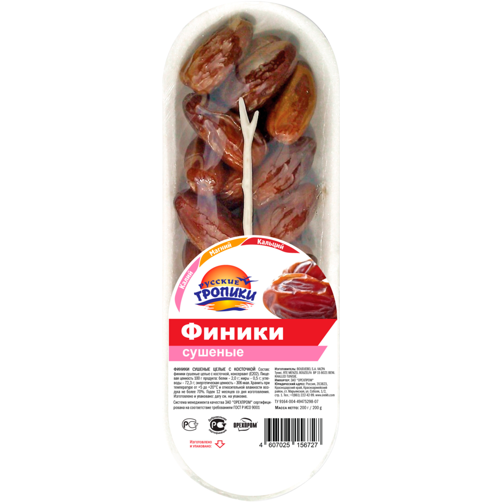 

Финики Русские Тропики с косточкой 200 г