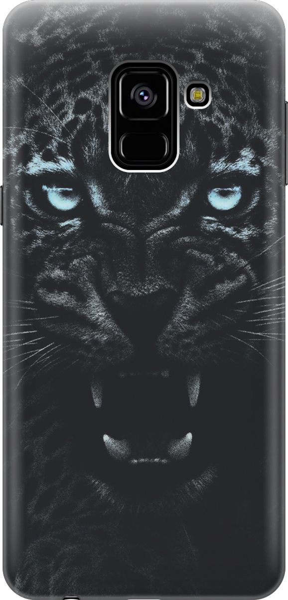 

Чехол на Samsung Galaxy A8 (2018) с принтом "Голубоглазая пантера", Голубой;черный, 7212