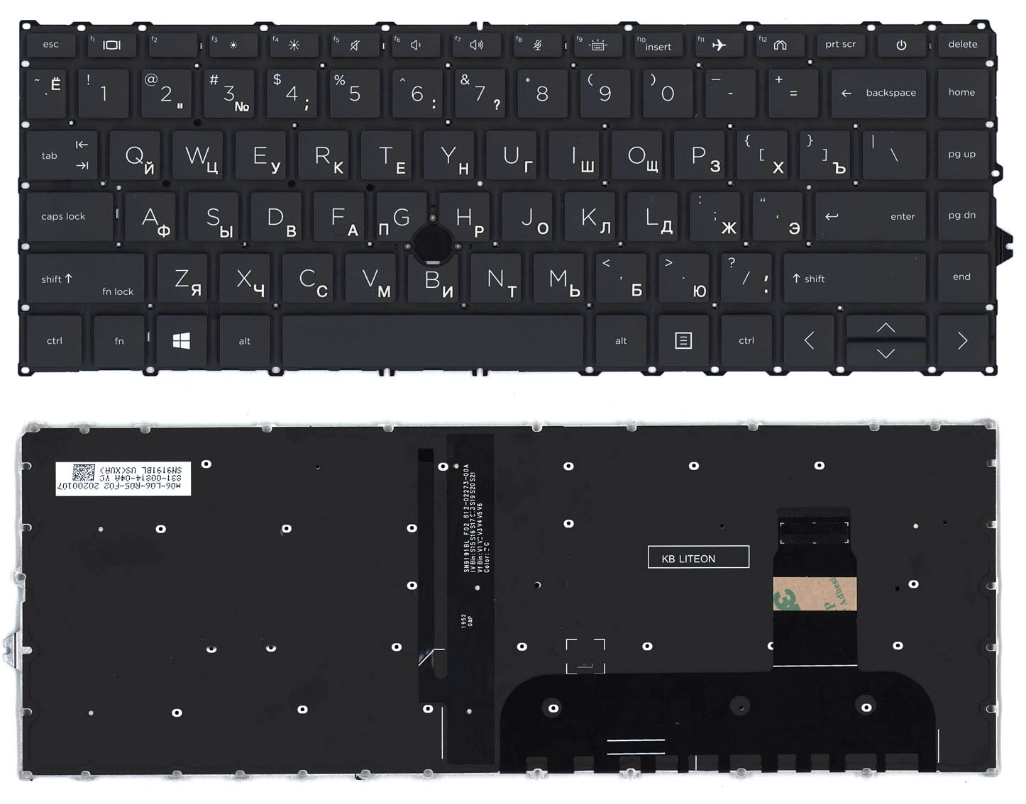 

Клавиатура для ноутбука HP Elitebook 745 G7 745 G8 черная с подсветкой, без указателя