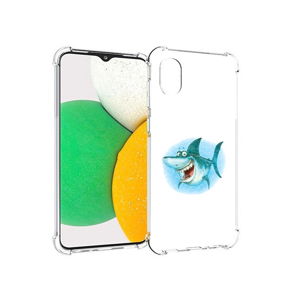 

Чехол MyPads Tocco для Samsung Galaxy A03 Core веселая акула (PT224480.538.261), Прозрачный, Tocco