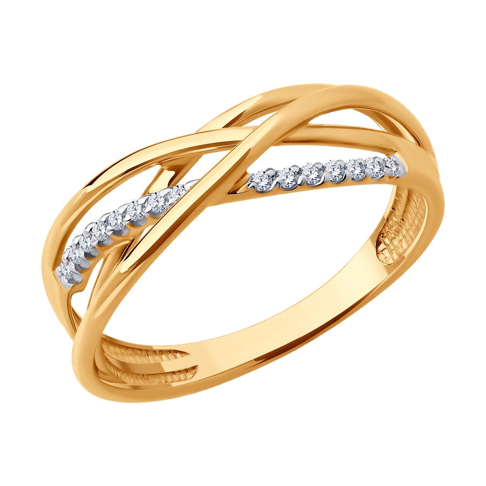 

Кольцо из золота р. 19 Diamant 51-110-02597-1, фианит, 51-110-02597-1