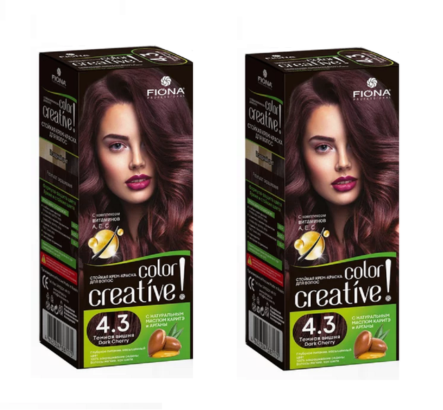 

Краска для волос Fiona Creative color тон 4.3 Тёмная вишня 2 уп