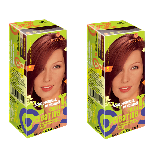 

Краска для волос Fiona Creative color тон 6.2 Красный коралловый 2 уп