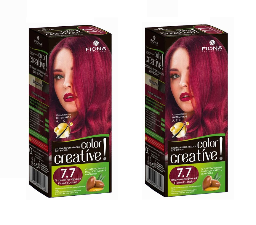 

Краска для волос Fiona Creative color тон 7.7 Пламенная фуксия 2 уп