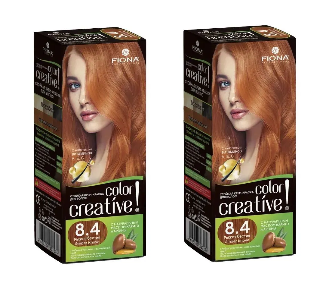 

Краска для волос Fiona Creative color тон 8.4 Рыжая бестия 2 уп