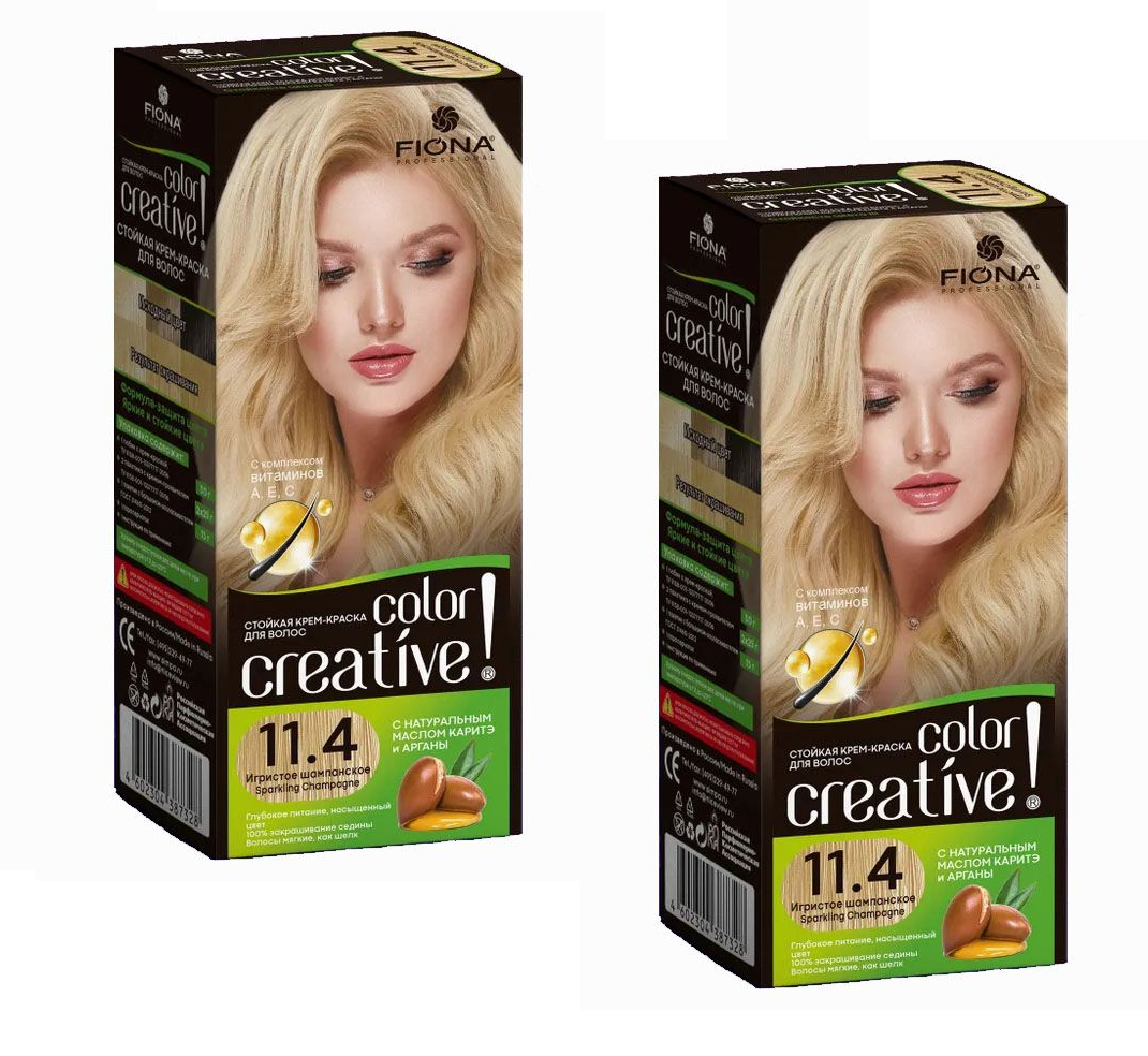 

Краска для волос Fiona Creative color тон 11.4 Игристое шампанское 2 уп