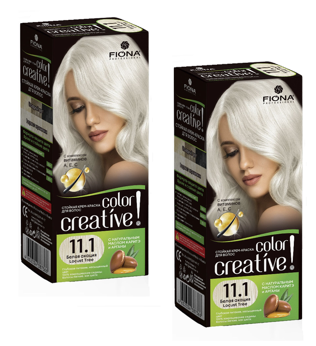 

Краска для волос Fiona Creative color тон 11.1 Белая акация 2 уп
