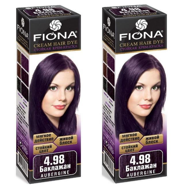 

Крем-краска для волос Fiona тон 4.98 Баклажан 2 уп