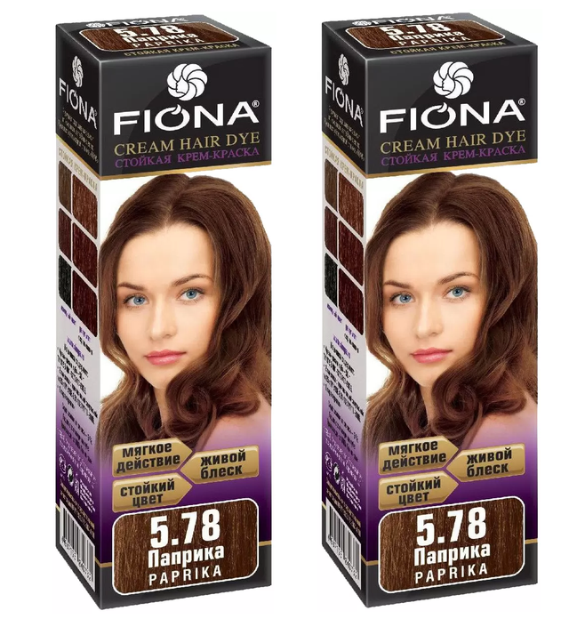 

Крем-краска для волос Fiona тон 578 Паприка 2 уп