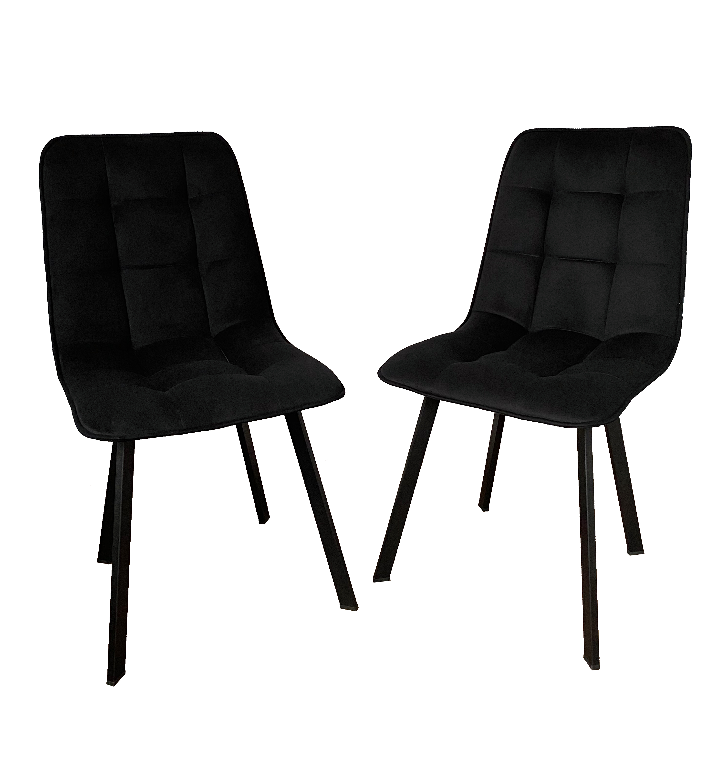 Комплект стульев для кухни KONAR велюр чёрный 2 шт