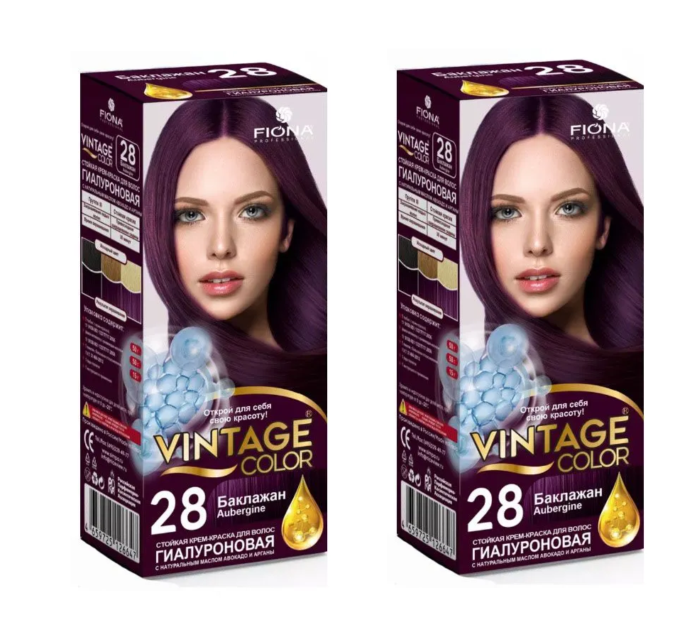 

Краска для волос Fiona Vintage Color тон 28 Баклажан 2шт