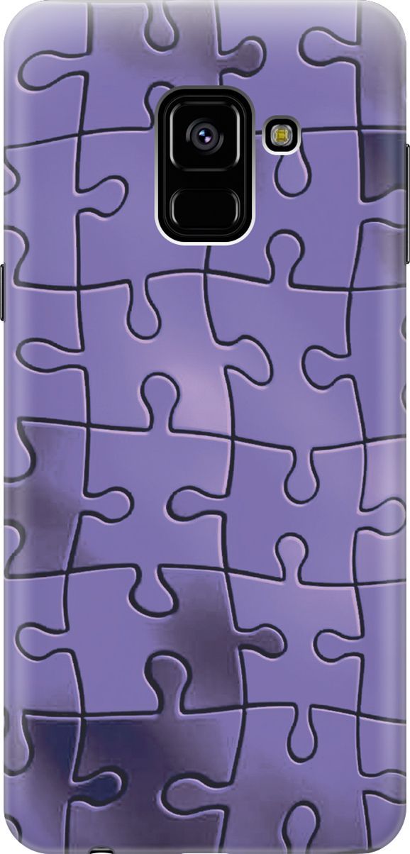 

Чехол на Samsung Galaxy A8 (2018) с принтом "Фиолетовый пазл", Фиолетовый;черный, 7217