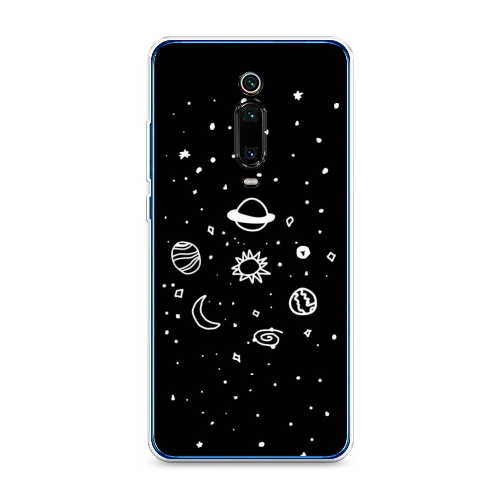

Чехол на Xiaomi Mi 9T"Дудл солнечной системы", Бежевый;серый, 35750-2