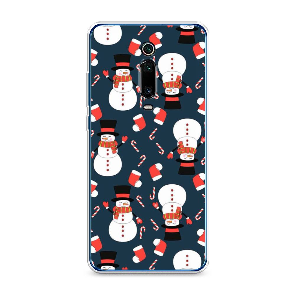 

Чехол на Xiaomi Mi 9T"Синие снеговики", Синий;белый;красный, 35750-5