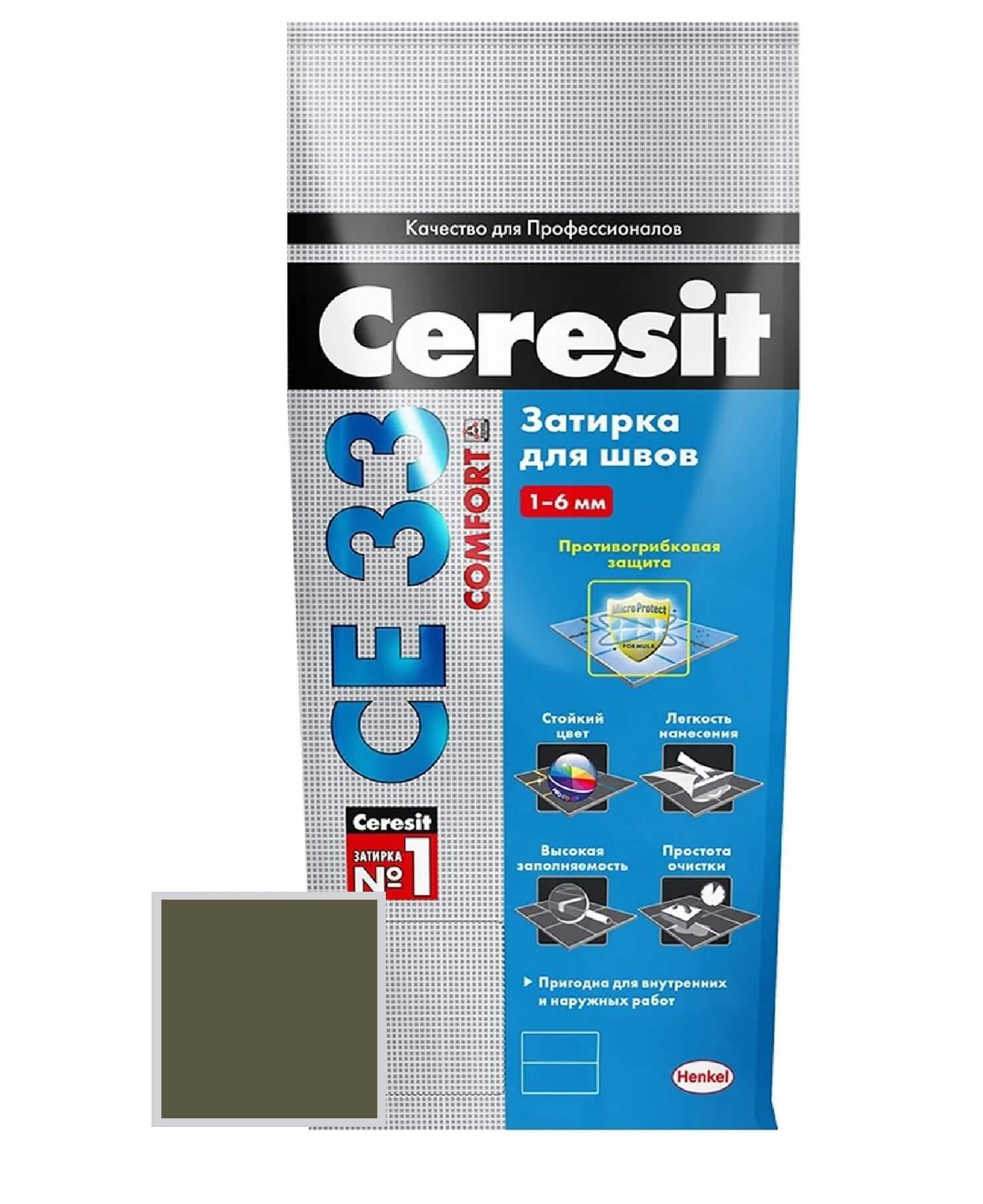фото Затирка цементная ceresit ce33 № 73 оливковый 2кг 2092530