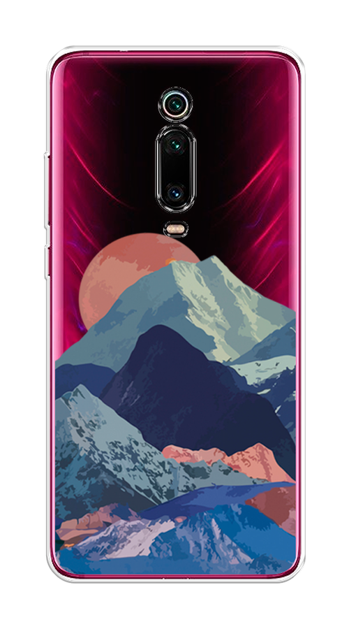 

Чехол на Xiaomi Mi 9T"Закат в снежных горах", Красный;серый;голубой, 35750-2