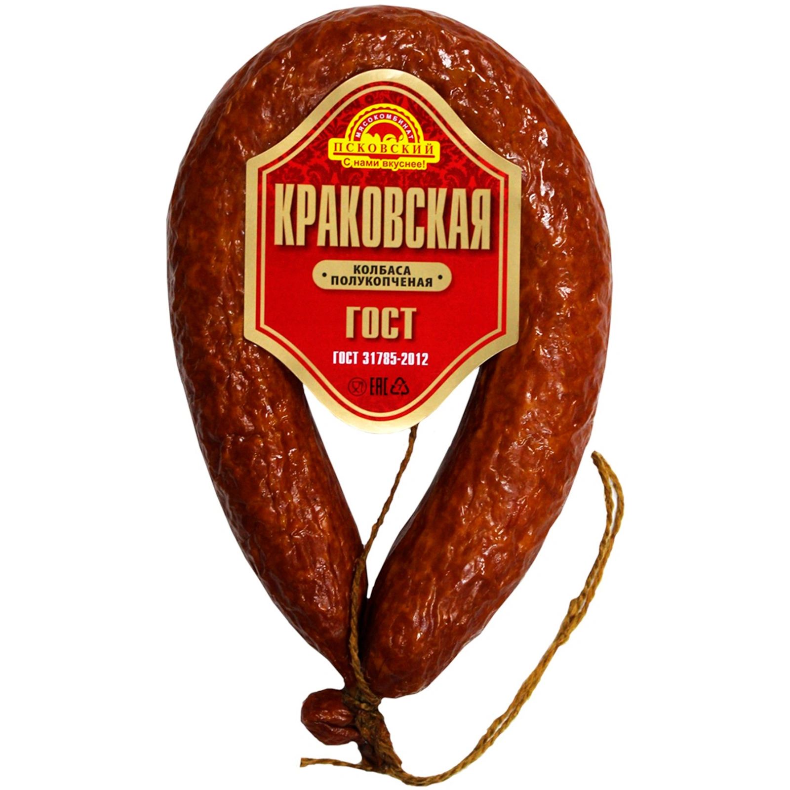 

Колбаса полукопченая Мясокомбинат Псковский Краковская категория Б 350 г