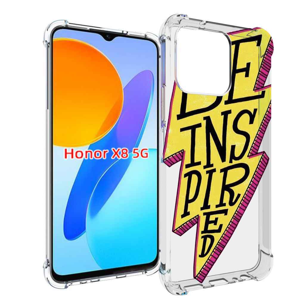 

Чехол MyPads надпись в желтой молнии для Honor X8 5G, Прозрачный, Tocco