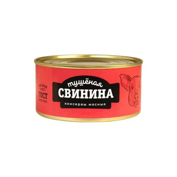 

Свинина тушеная высший сорт банка 325 г