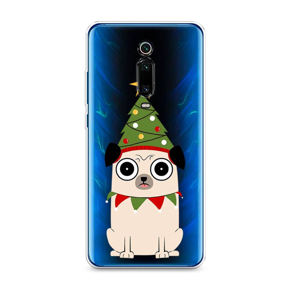 

Чехол на Xiaomi Mi 9T"Собачка с ёлочкой", Бежевый;красный;зеленый, 35750-1