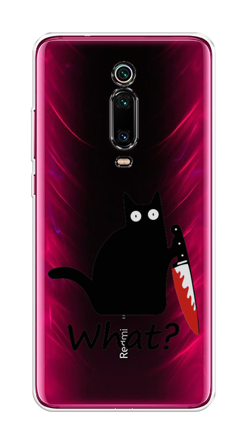 

Чехол на Xiaomi Mi 9T"Котик с ножом", Черный;красный, 35750-6