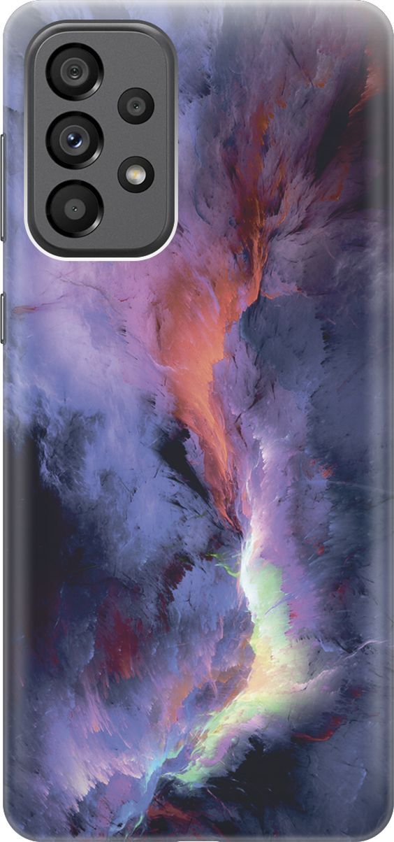 

Силиконовый чехол на Samsung Galaxy A73 5G с принтом "Гром и молния", Фиолетовый;черный, 10558
