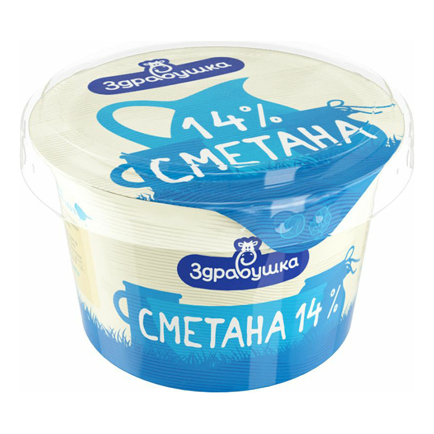 Сметана Здравушка 14% БЗМЖ 180 г