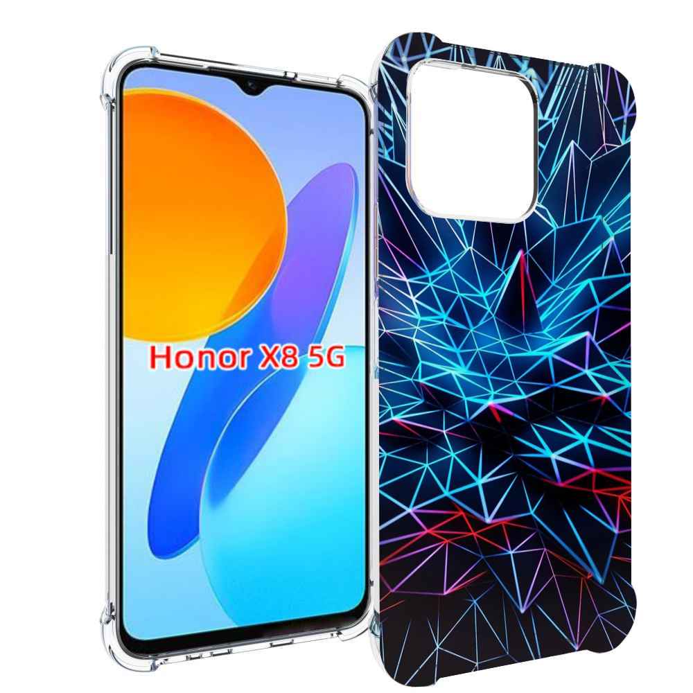 

Чехол MyPads неоновая-абстракция для Honor X8 5G, Прозрачный, Tocco