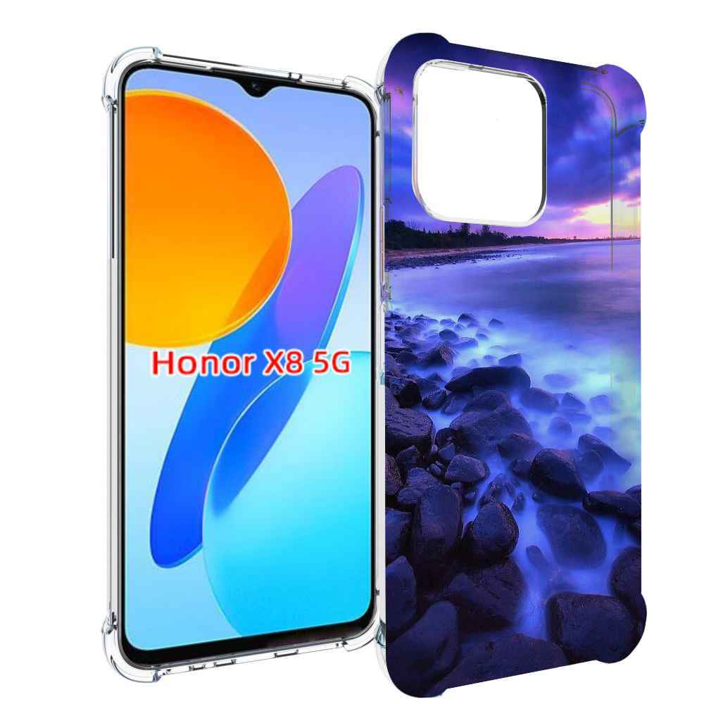 

Чехол MyPads неоновый берег для Honor X8 5G, Прозрачный, Tocco