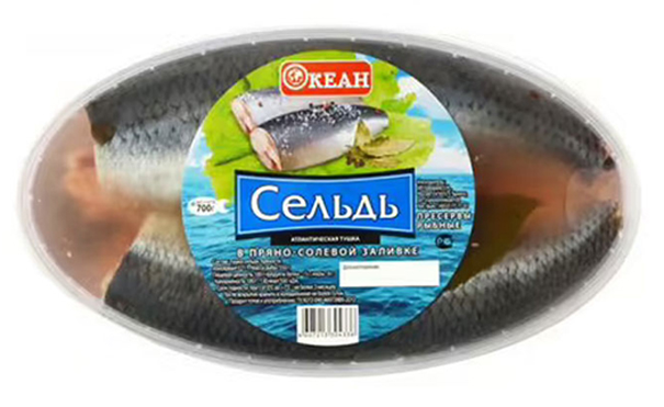 

Сельдь Океан соленая в пряно-соляной заливке тушка без головы 700 г