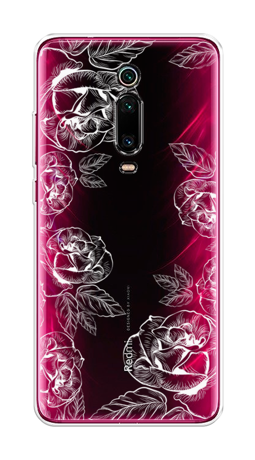 

Чехол на Xiaomi Mi 9T"Розы графика", Черный;серый, 35750-2