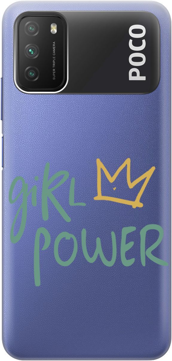 

Чехол на Xiaomi Redmi 9T "Girl Power!" прозрачный, Прозрачный;зеленый, 1830