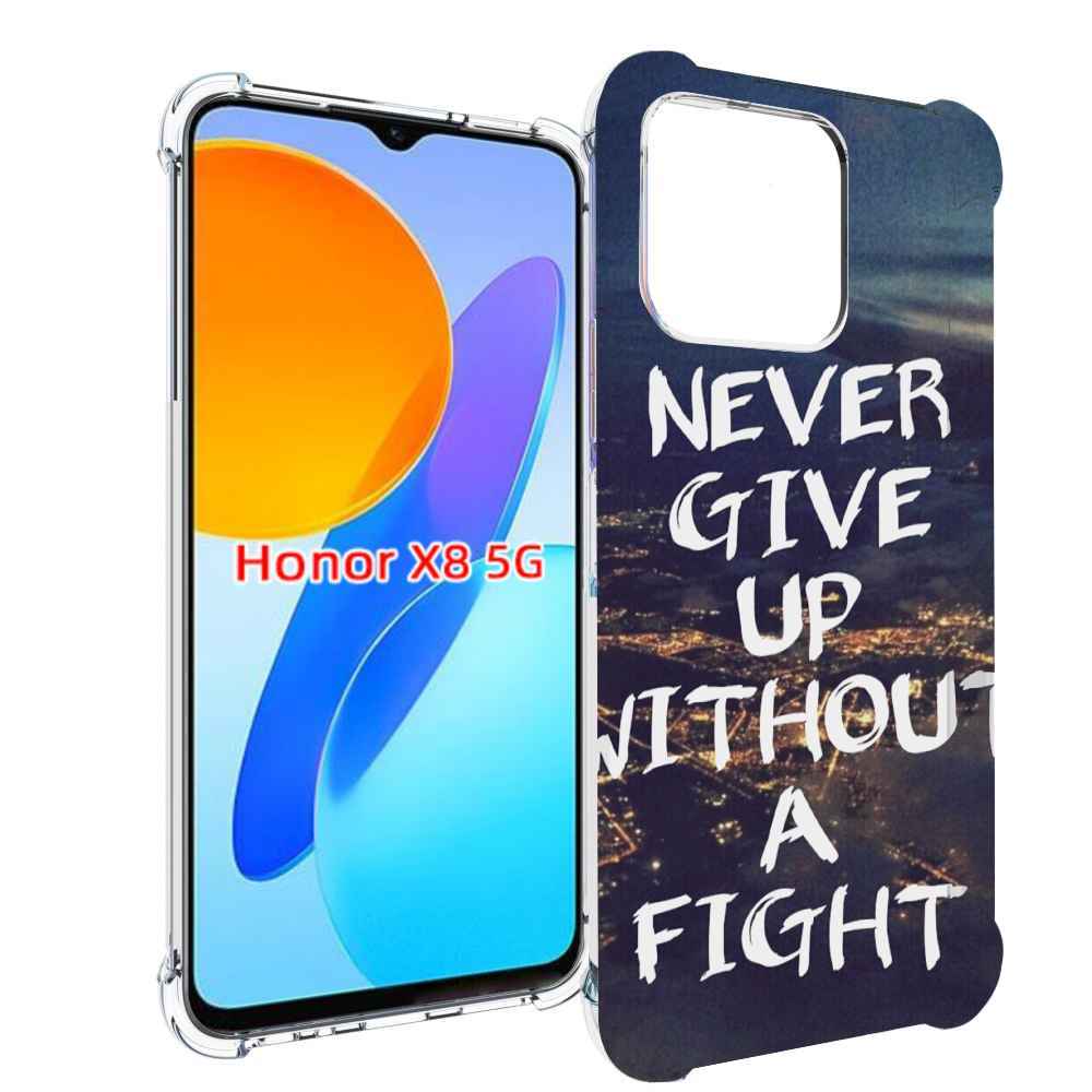 

Чехол MyPads никогда не сдавайся без боя для Honor X8 5G, Прозрачный, Tocco