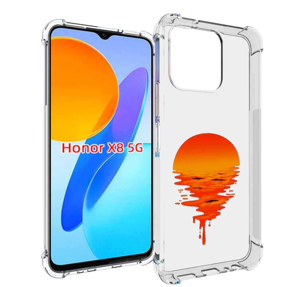 

Чехол MyPads оранжевый закат на воде для Honor X8 5G, Прозрачный, Tocco