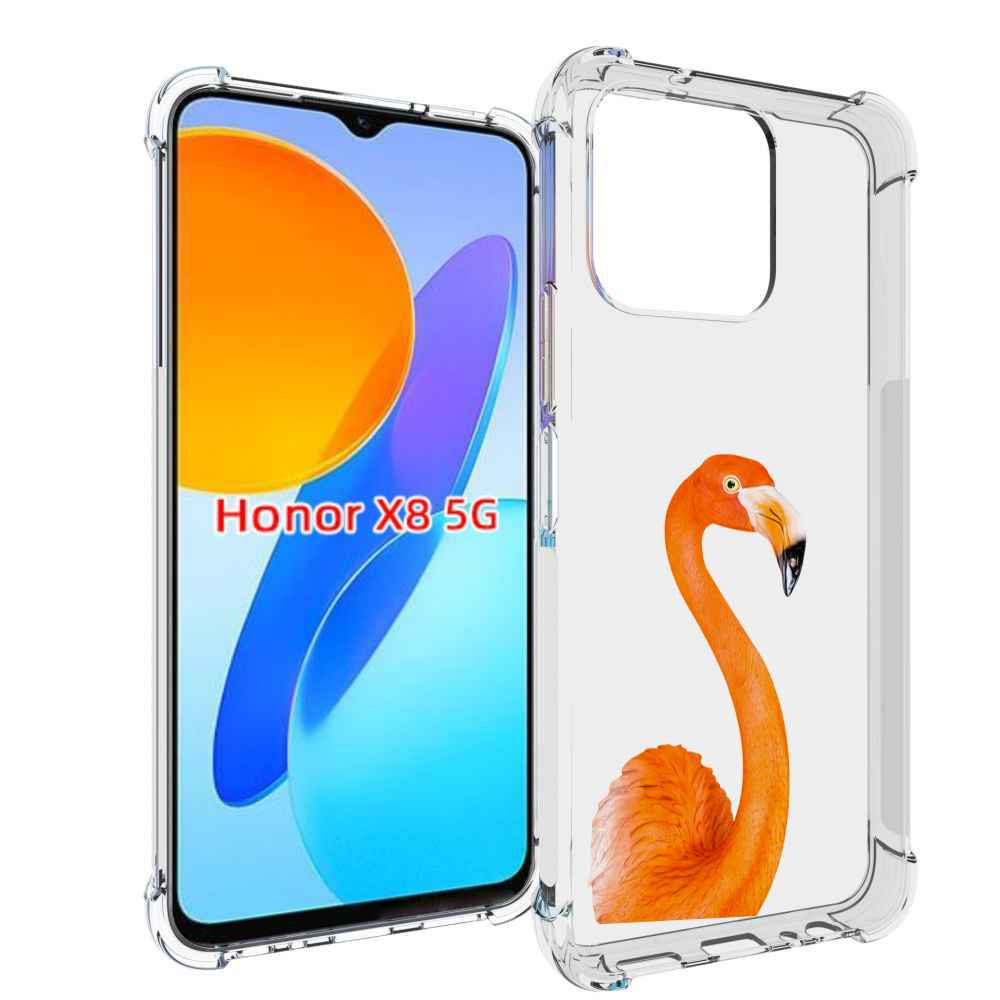 

Чехол MyPads оранжевый-фламинго для Honor X8 5G, Прозрачный, Tocco