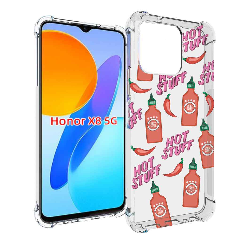 

Чехол MyPads острые-перчики для Honor X8 5G, Прозрачный, Tocco