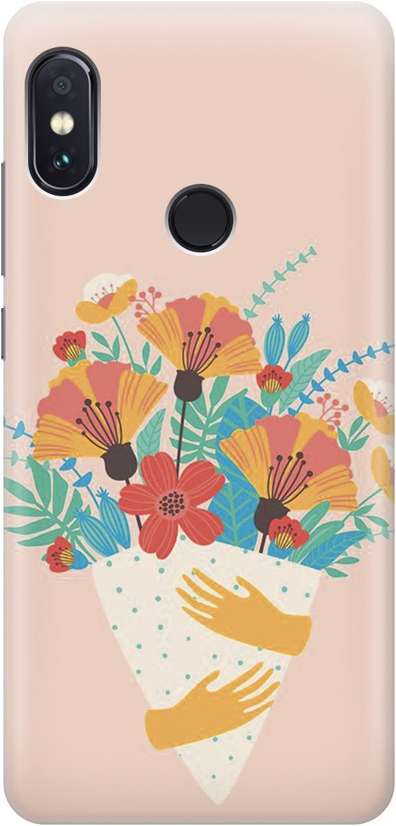 

Чехол на Xiaomi Redmi Note 5 "Букет на розовом", Красный;розовый, 4795