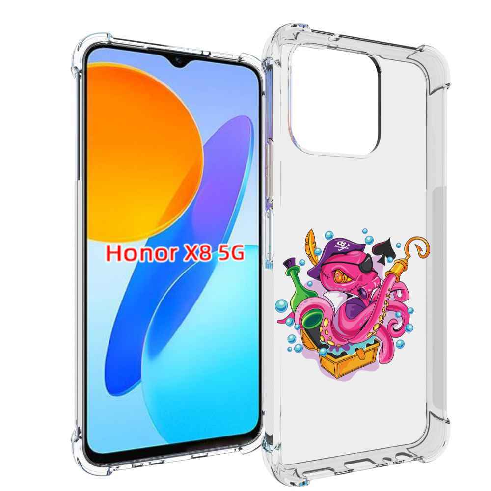 

Чехол MyPads осьминог пират детский для Honor X8 5G, Прозрачный, Tocco
