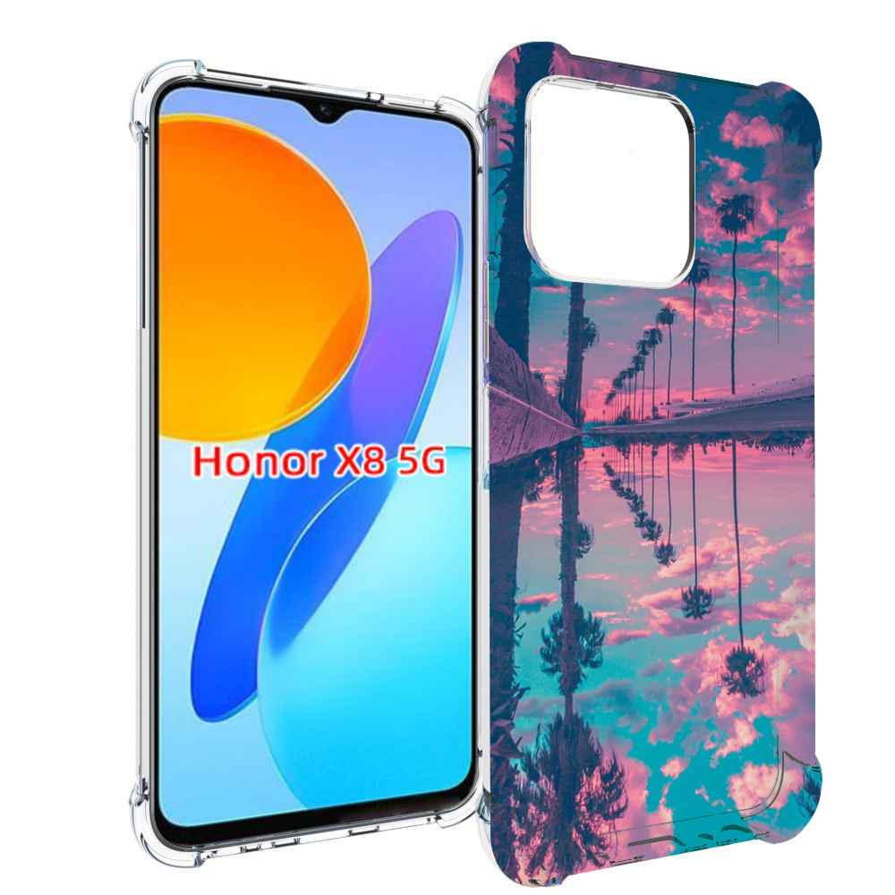 

Чехол MyPads отражение-пальм для Honor X8 5G, Прозрачный, Tocco